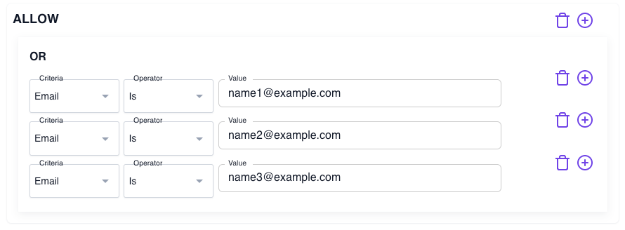 Adding email addresses to authorization policy in the Zero Console PPL builder